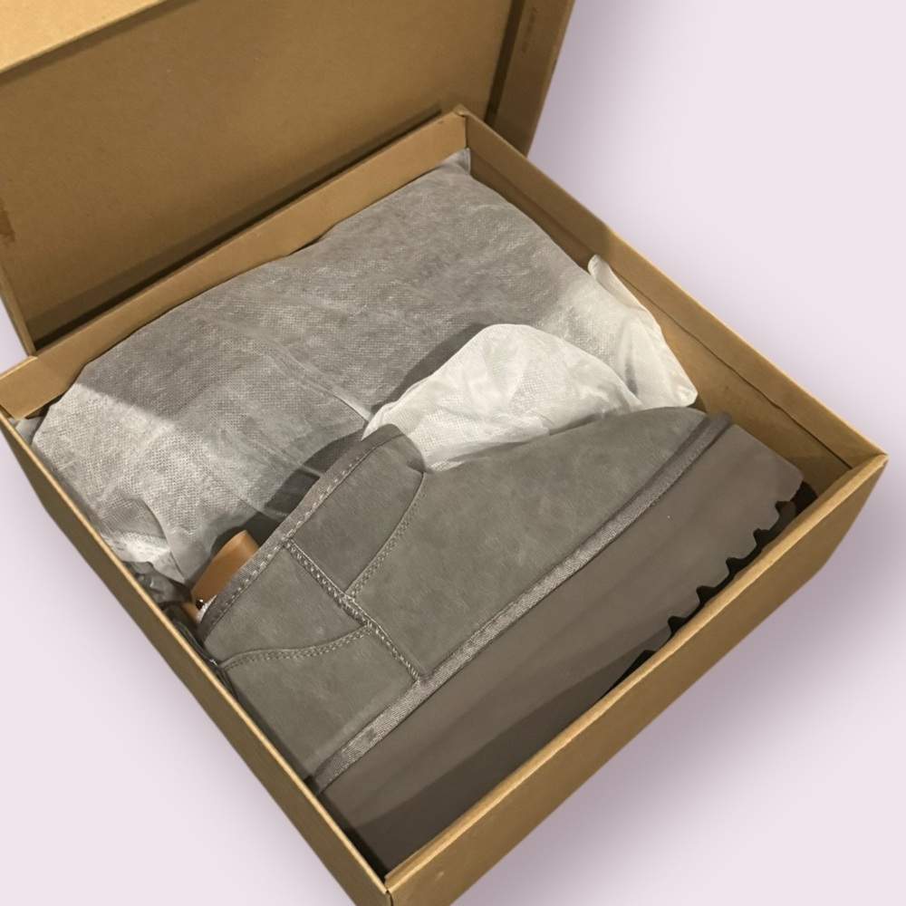 NIB Project Cloud Grey Mini Platform Ankle Boots … - image 2